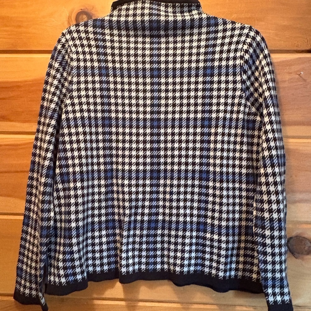 Crown & Ivy Blue, Black and White Turtleneck Sweater - Picture 5 of 7